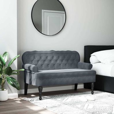 vidaXL Sitzbank mit Rückenlehne Dunkelgrau 119,5x64,5x75 cm Samt