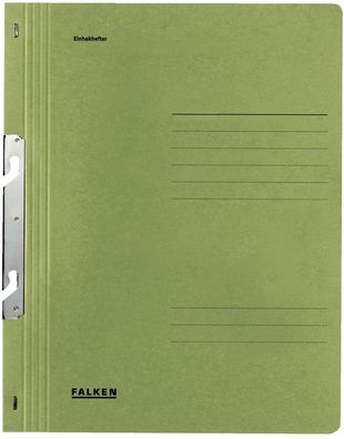Falken 80000847 Einhakhefter A4 1/1 Vorderdeckel kfm. Heftung, grün, Manilakarton,