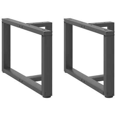 vidaXL Couchtischbeine T-Form 2 Stk. Anthrazit 60x25x(42-43) cm Stahl