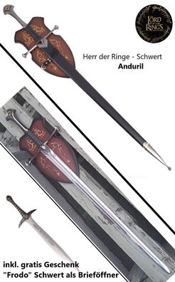 NEU Herr der Ringe Schwert Anduril 133cm groß 2,3kg für Cosplay Sammler Gamer LOTR