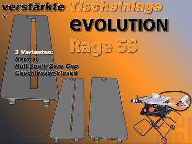 Verstärkte Tischeinlage f. Evolution Rage 5S Einlage, Grundplatte