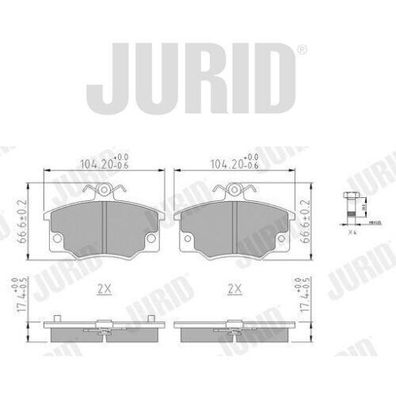 Bremsbelagsatz 571309J für Abarth Autobianchi Lancia Alfa Romeo Fiat Pininfarina