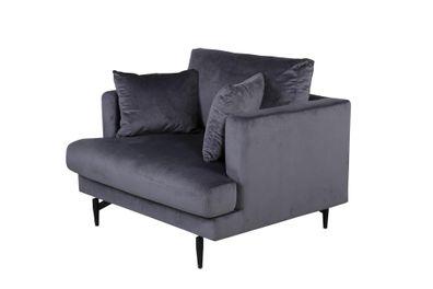 Furnlux Armchair Sofia Dark Grey & Black 104cm