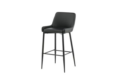 Furnlux Bar Stool Plaza Glossy Black & Black 48cm
