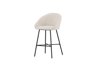 Furnlux Bar Stool Velvet Beige & Black 59cm