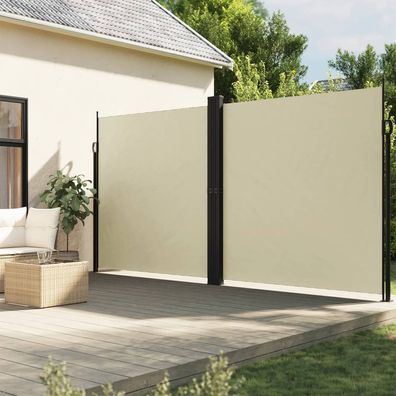 vidaXL Seitenmarkise Ausziehbar Creme 200x1000 cm