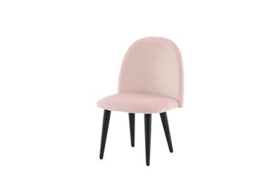 Furnlux Kids Room Chair Velvet Light Pink & Black 40cm