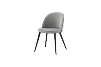 Furnlux Dining Room Chair Velvet Grey & Black 50cm