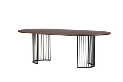 Furnlux Dining Table Hamneskar Walnut & Black 110cm