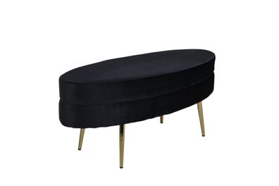 Furnlux Ottoman Otto Black & Gold 100cm