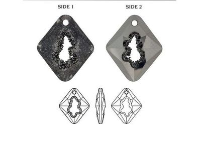 Swarovski® Anhänger Growing Crystal Rhombus Silver Night 26mm