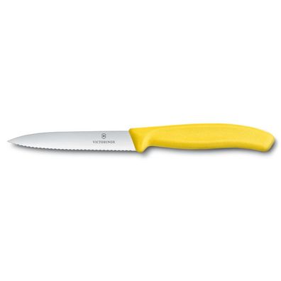 Swiss Classic, Gemüsemesser, 10cm, Wellen, gelb