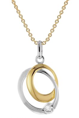 trendor Schmuck Damen-Kette 925 Silber Goldplattiert mit Zirkonia 28080