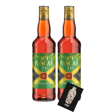 Old Pascas 2er-Set 73% vol. Jamaica Dark Rum 2x0,7l inkl. Mixcompany Postkarte