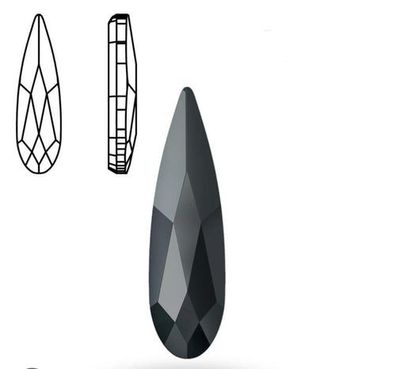 Swarovski® Flatback Hotfix Raindrop Jet 10x2.8mm