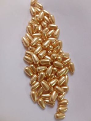Swarovski® Pearls Drop Pearl Half-Drilled Gold Pearl 11.5x6mm