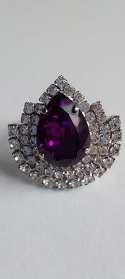 9996 Vintage Ring made with Swarovski Kristallen 30mm