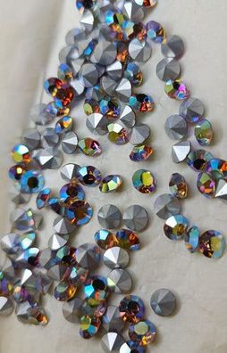 Swarovski® Chaton Vintage Light Colorado Topaz Aurore Boreale Silver Foiled SS29