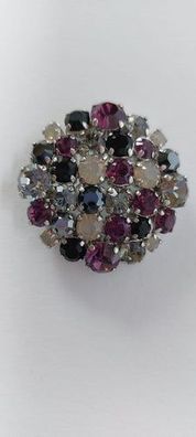 8986 Vintage Brosche made mit Swarovski Kristallen 40mm