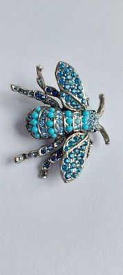8980 Vintage Bee Brosche made mit Swarovski Kristallen 40x30mm