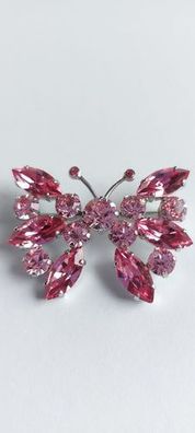 8973 Vintage Butterfly Brosche made with Swarovski Kristallen 45×35mm