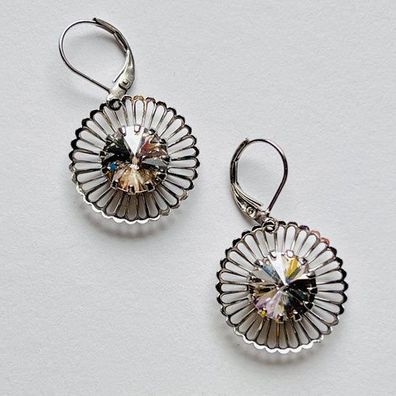 3993 Vintage Earring mit Swarovski Rivoli 35mm