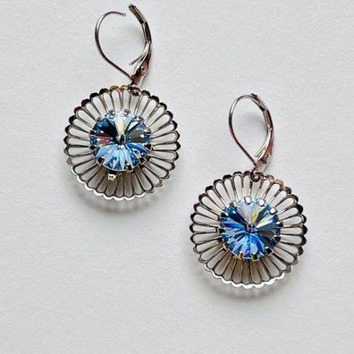 3992 Vintage Earring mit Swarovski Rivoli 35mm