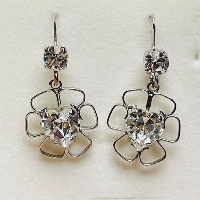 3963 Vintage Earring mit Swarovski Crystals 40mm