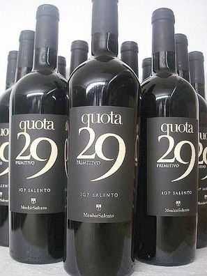 12 FL 2023 QUOTA 29 Primitivo Salento Rosso MENHIR Apulien Rotwein Versand kostenlos