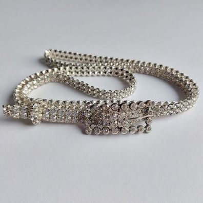 2094 Gürtel Swarovski-Steinen Besetzter 92x1cm