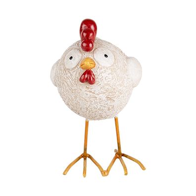 Clayre & Eef Dekorationsfigur Huhn 11 cm Weiß Kunststoff (Gr. 10x6x11 cm)