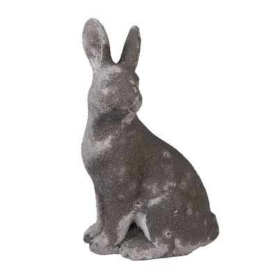 Clayre & Eef Dekorationsfigur Kaninchen 23 cm Grau Stein (Gr. 15x10x23 cm)