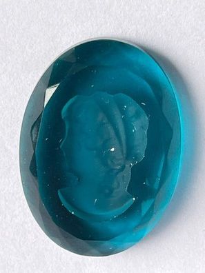 5642 Vintage Camee Cabochon Turquoise 25mm