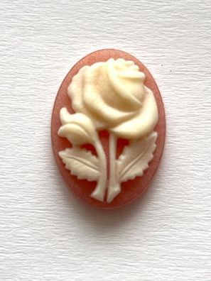 5657 Vintage Rosa Rosen Camee Cabochon 18mm