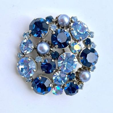 8450 Vintage Swarovski Kristallen Brosche 50mm