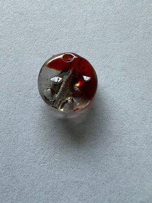 5713 Vintage Acryl Glasur Perlen Rot Braun 11mm