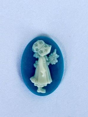 5766 Vintage Camee Cabochon Hellblau 18mm