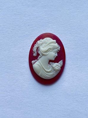 5775 Vintage Camee Cabochon Fuchsia 25mm