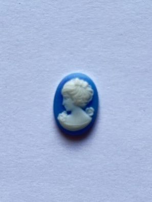 5784 Vintage Camee Cabochon Blau 14mm