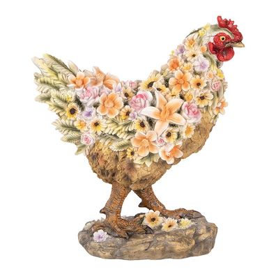 Clayre & Eef Dekorationsfigur Huhn 27x16x31 cm Braun Kunststoff (Gr. 27x16x31 cm)