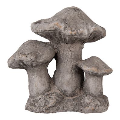 Clayre & Eef Dekorationsfigur Pilz 16x12x15 cm Grau Stein (Gr. 16x12x15 cm)