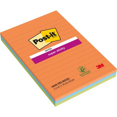 Post-it Haftnotiz 4645-3SS-BOOS 101x152mm sort 3x45Bl