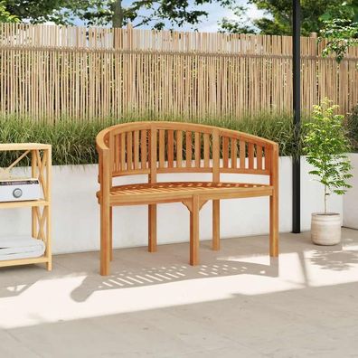 vidaXL Bananenbank 120 cm Massivholz Teak