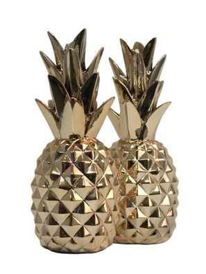 Design 2 Stück Ananas Figur Statue Skulptur Figuren Skulpturen Dekoration Deko