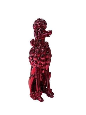 Design Pudel Figur Statue Skulptur Figuren Rot Dekoration Skulpturen Statuen Neu