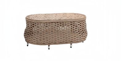 Couchtisch Braun Luxus Moderner Tisch Design Kaffeetisch Rattan Beistell