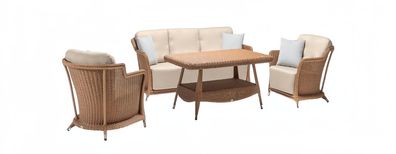 Outdoor Sitzgruppe Lounge Set Sofagarnitur Möbel Polyrattan Garten Möbel 4Tlg