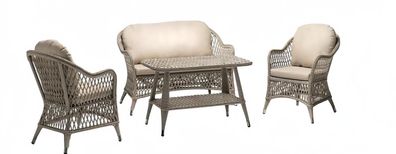 Gartenmöbel Sofa 2 Sitzer Robuste Garten Rattan Garnitur Couchtisch 2X Sessel