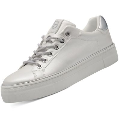 Tamaris Damen Plateau Sneaker White Pearl 1-23751-44/101