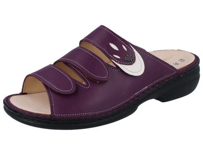 FINN Comfort Kos Damen Pantolette Hausschuhe viola viola latte Seta Nappa Glattleder